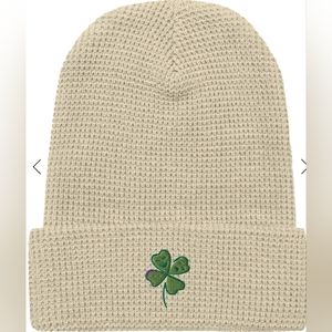 Best of Luck Shamrock Waffle Beanie